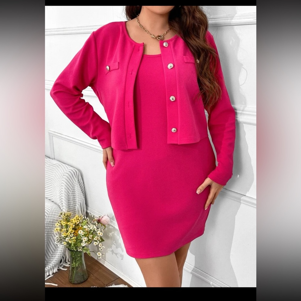 ✏️NWoT SHEIN Privé Plus Solid Jacket & Bodycon Dress✏️